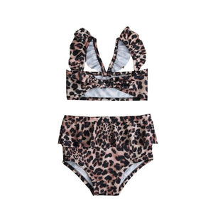 2019 Summer Toddler Baby Girls Leopard Flower Swimwear