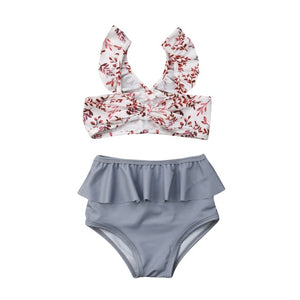 2019 Summer Toddler Baby Girls Leopard Flower Swimwear