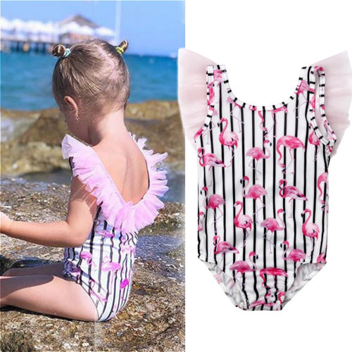 2019 Flamingo Tulle Girls Swimwear