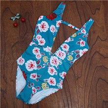 Load image into Gallery viewer, DEEP V one piece swimwear printed cheap 1piece swimsuit