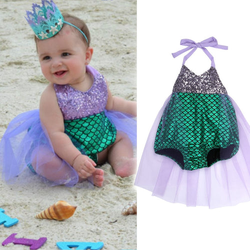 Infant Baby Girls Kids Mermaid Bikini Swimwear